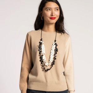 Frances Valentine Colorblock Crewneck Natural